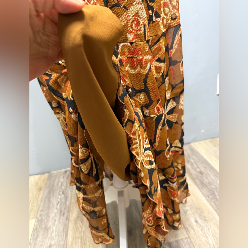 Ruby Rd. Brown And Orange Patterned Maxi Skirt - image 4